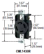 CWL1430R - Receptacles Locking Devices 30 / 40 Amp (26 - 50) image